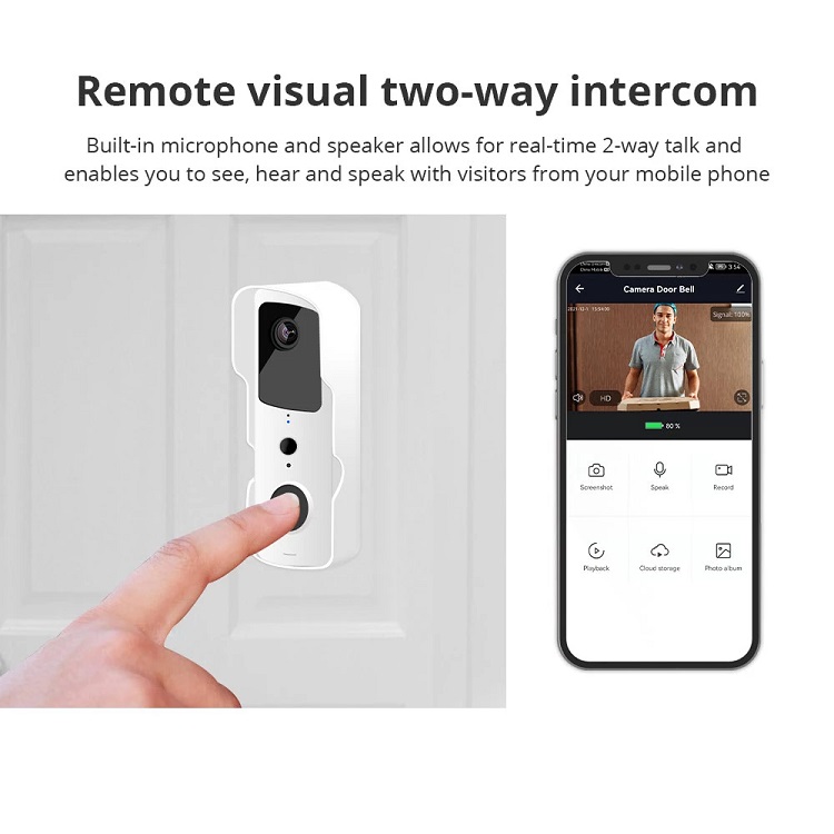 WiFi 1080P Smart Wireless Video Doorbell 