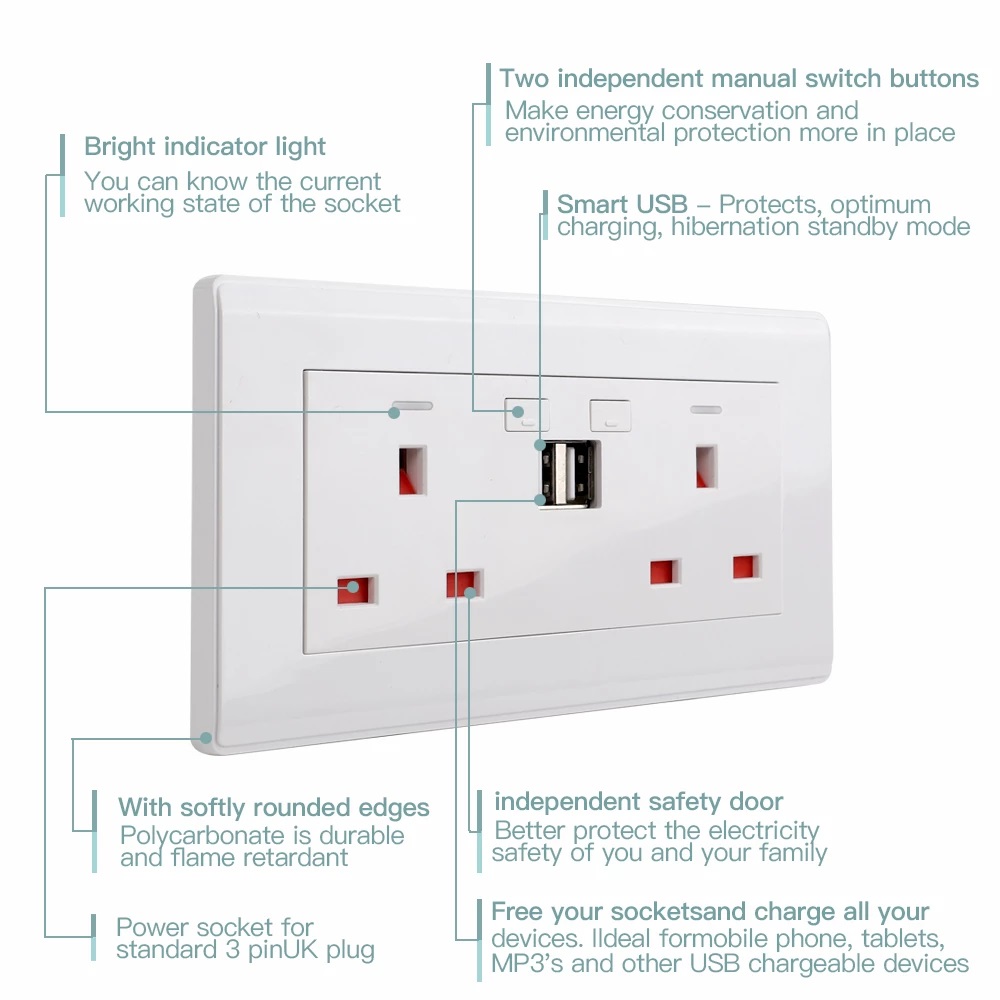  Wifi Socket with USB Ports